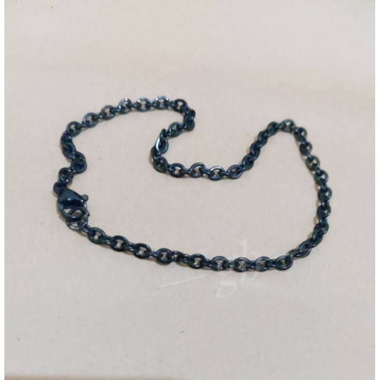 Gelang Pria Titanium Hitam Polos