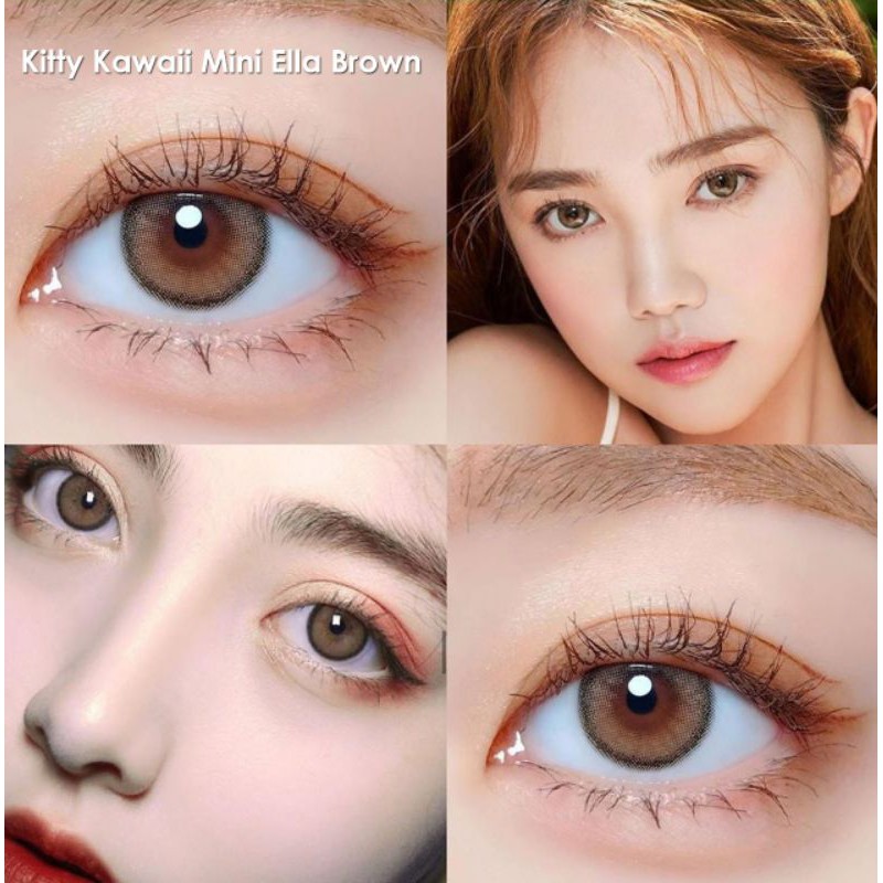 PROMO Soflens Kitty Kawaii  Mini Ella Warna Gray Grey Pumpkin Brown Hazel Olive Idol Dream color princess eyesm