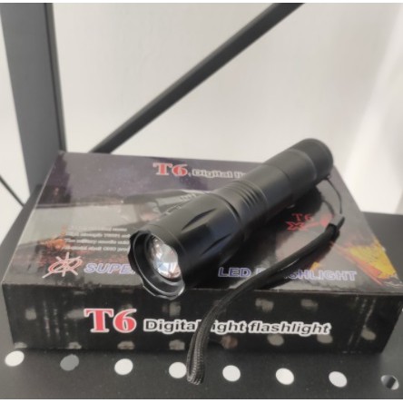 Senter T6 Digital Light Flashlight Zoom