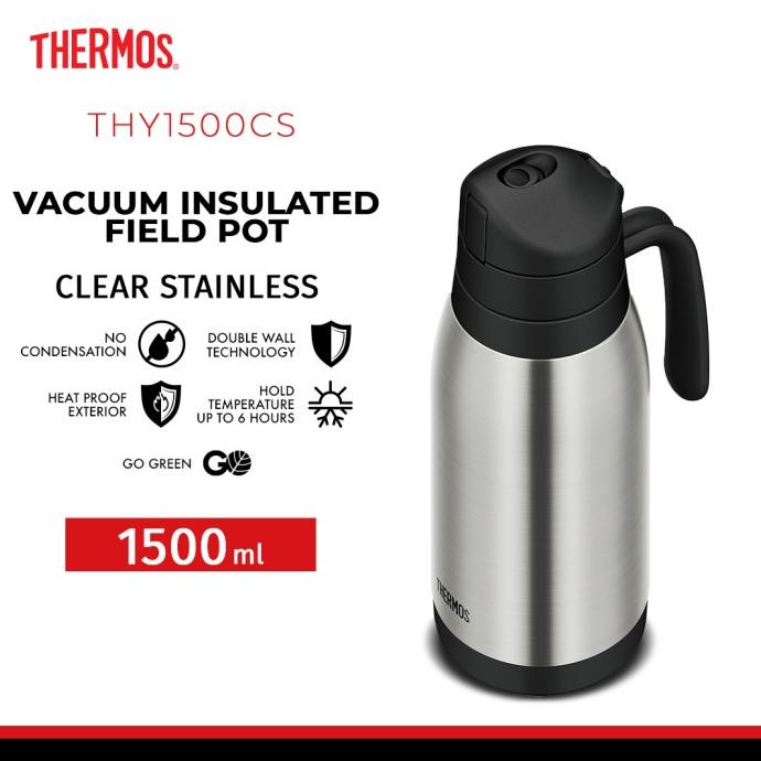 Thermos Vacuum Carafe 1500ml Clear Stainless (THY-1500-CS)