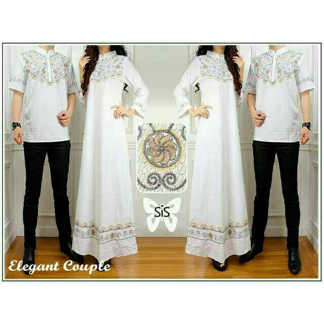 Baju couple / baju pasangan / baju muslim couple / baju couple putih murah / elegant couple putih