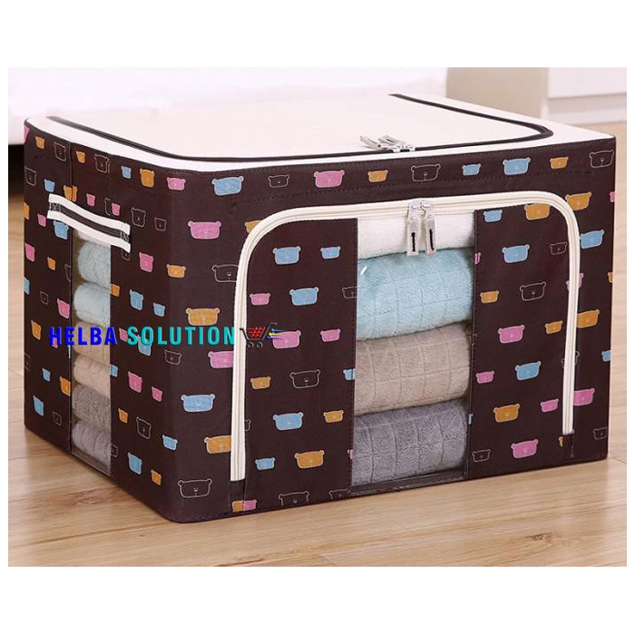 Kotak Penyimpanan STORAGE BOX Tempat Baju Pakaian Selimut Handuk Bedcover 66 Liter BEAR SERIES Bukaan Atas Dan Samping