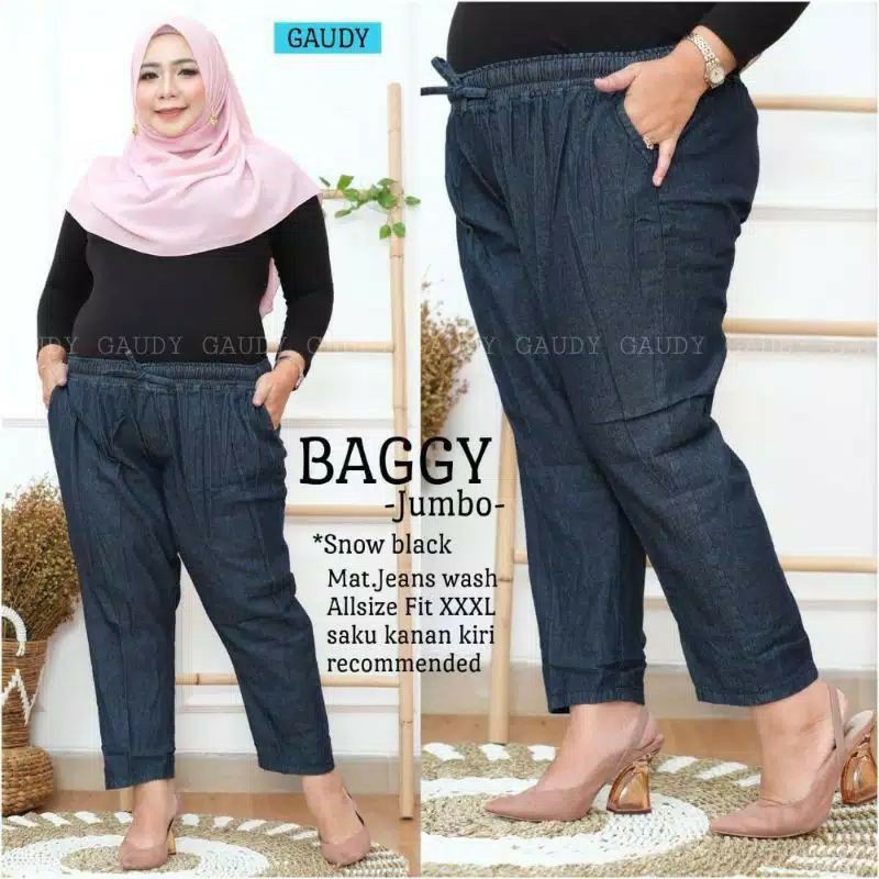 CELANA JEANS BAGGY SUPER JUMBO XL- XXL // BAGGY KEROPI PANTS JEANS WANITA JUMBO MURAH