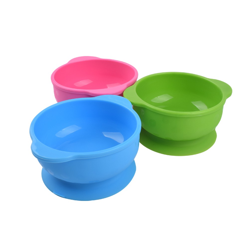 One Piece Silicone Bowl with Suction Mangkok Makan Bayi Bisa Nempel