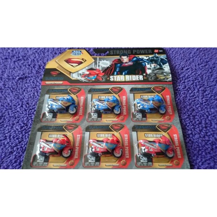 SPIN N GO BATMAN & SUPERMAN - MOTOR SPINGO SUPERHERO - SOUVENIR ULTAH
