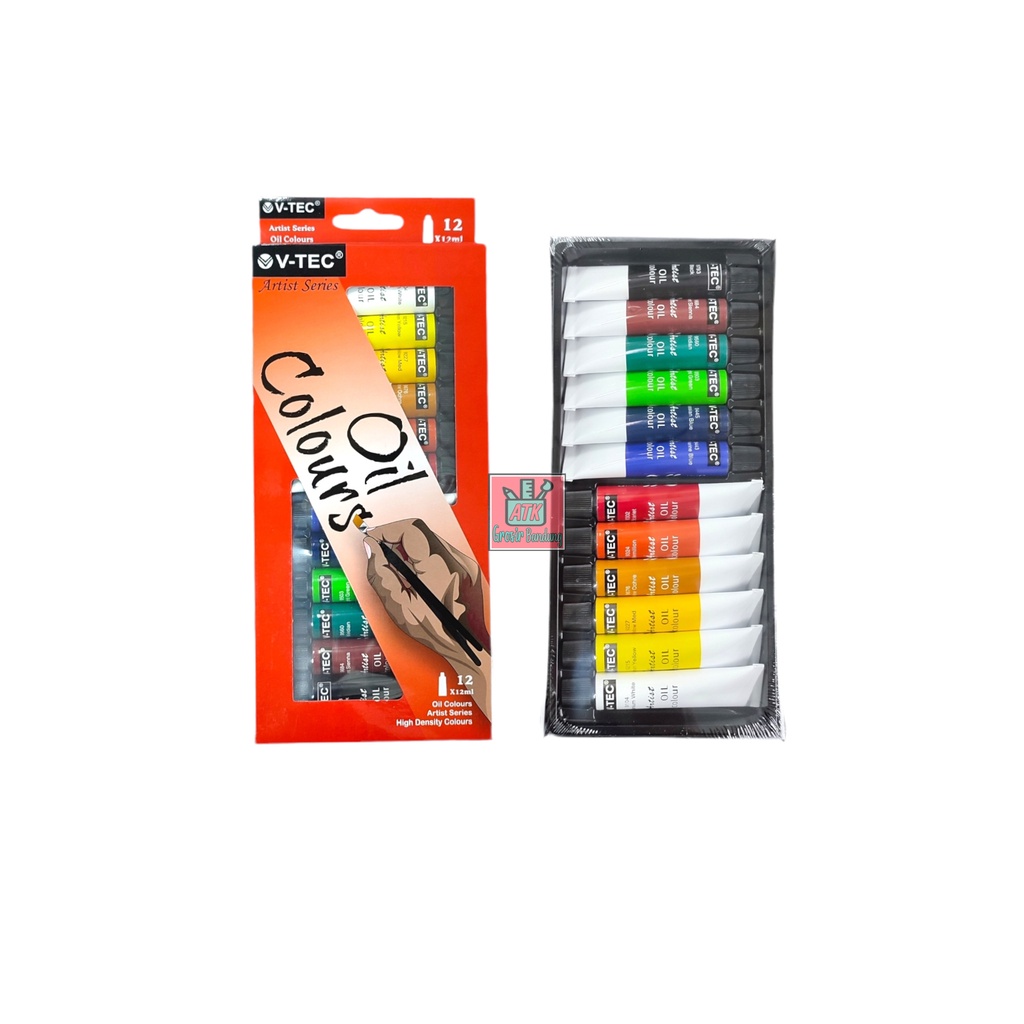 

Cat Minyak V-Tec VT-1386/O Oil Colours 12 Warna x 12 ML – Set SHAGB