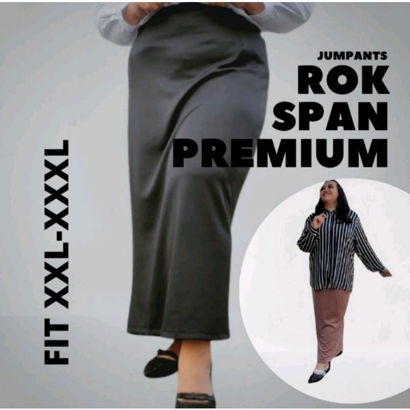 ROK SPAN PANJANG MAXI SKIRT BIG SIZE / ROK SPAN JUMBO / ROK KERJA