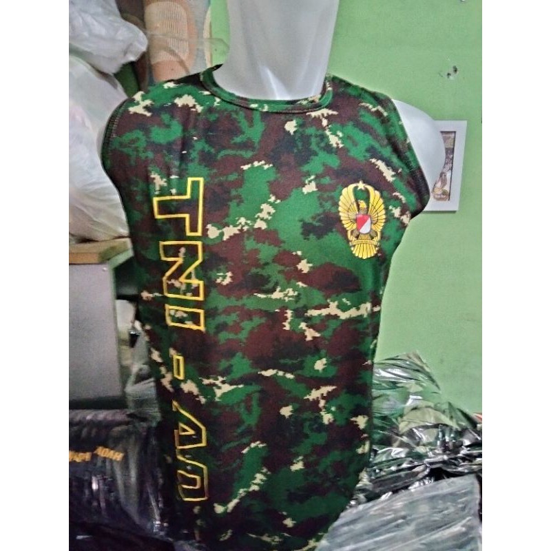 Kaos Singlet Loreng bahan dryfit/kaos santai/kaos TNI