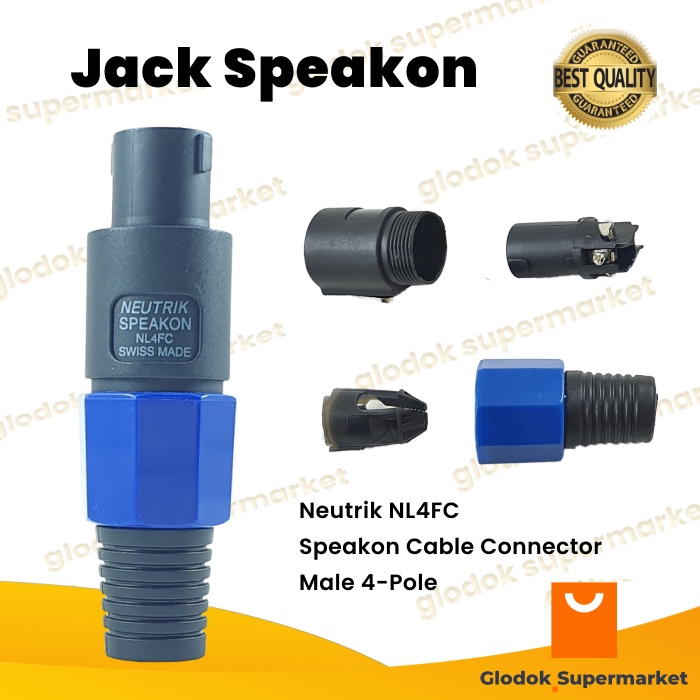 Jack Neutrik Speakon Cable Connector NL4FC Jak Spikon Male KUALITAS BAGUS