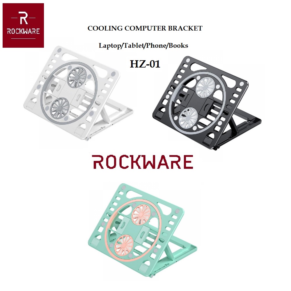 ROCKWARE RW-HZ01 - Dual Fan Cooling Laptop Bracket - Dudukan Laptop