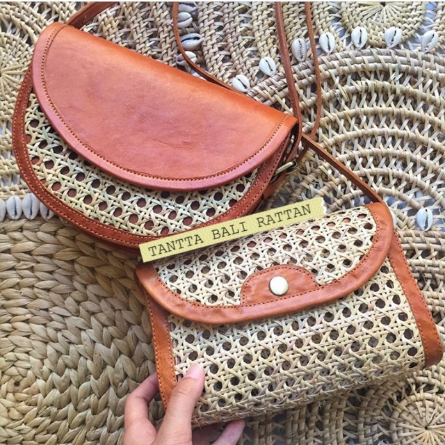 // Rotan Slempang //TAS WANITA SIMPLE Bali tas rotan elegan Simple handmade bali tas rotan sling bag
