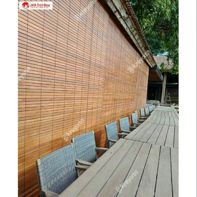 Tirai kayu L 2m x T 3m / krey kayu outdoor / krei kayu / kerei kayu / tirai kayu gulung / tirai kayu