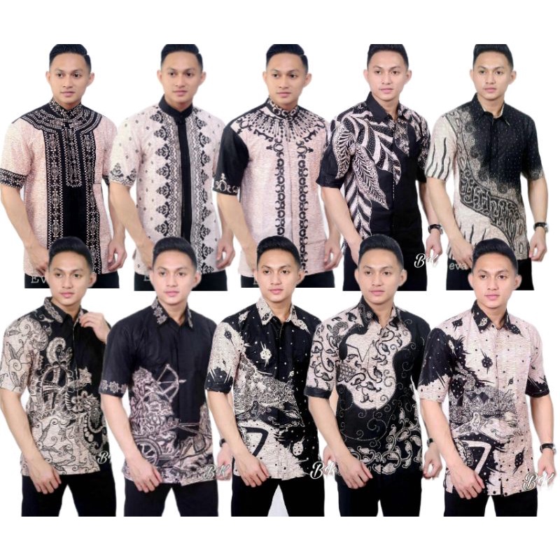 Kemeja batik lengan pendek size m l xl xxl xxxl