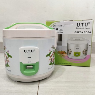 UTU Rice Cooker 1.8 Liter Green Rosa / Magic Com - Garansi 1 Tahun