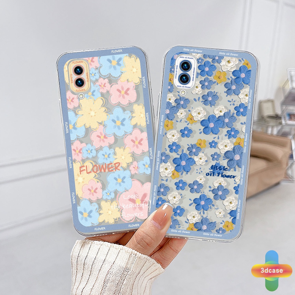 Case VIVO Y30 Y12S Y12 Y20 Y15S Y91C Y21 2021 Y21A Y21T V23E Y16 V21 Y21S Y20S Y12i Y33T Y01 Y91 Y30i Y93 Y95 Y15 Y17 T1 Y55 Y75 Y50 Y53S Y51 2020 Y51A Y10 Y33S Y1S Y11 Y31 Y20i Y91i Y51S Y20G Shockproof little oil flower Camera Lens Protection Phone Case