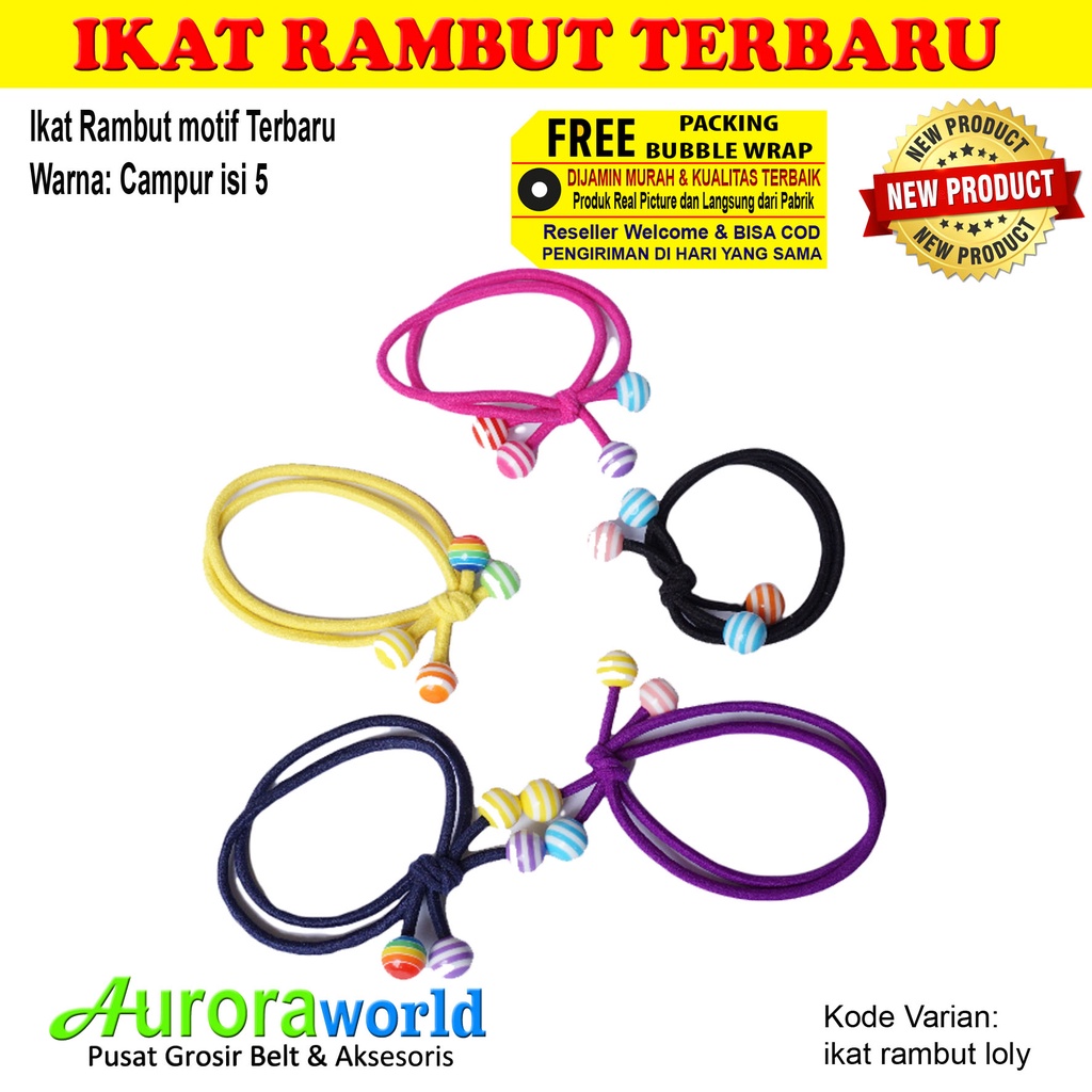 AURORAWORLD 5PCS IKAT RAMBUT KOREA TERBARU KUNCIRAN RAMBUT WANITA BISA COD