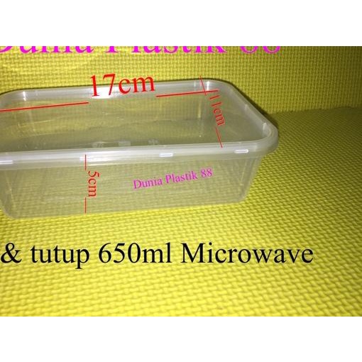 ► Isi25PC 650ML KOTAK tempat box wadah plastik makan nasi food packing tahan anti panas microwave ov