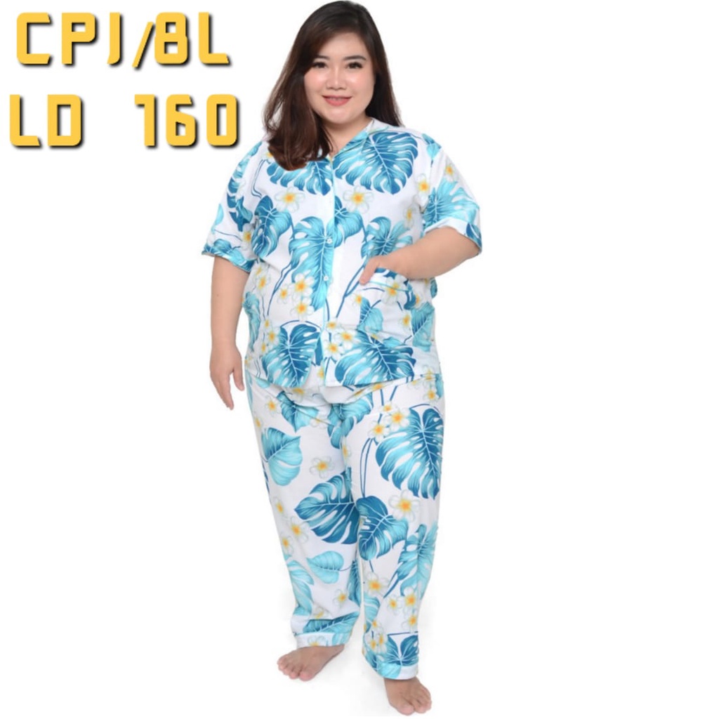 BAJU TIDUR ANAK PEREMPUAN CELANA PANJANG SET COUPLE DEWASA PIYAMA LENGAN PENDEK JUMBO LD 130 140 150