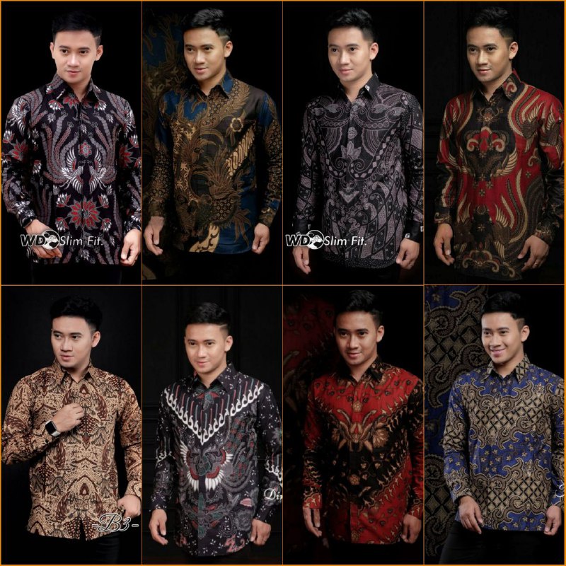 Kemeja Batik Pria Lengan Panjang M L XL XXL Kemeja Batik Giriseno Pria Modern Bahan Katun Halus dan Adem dipakai