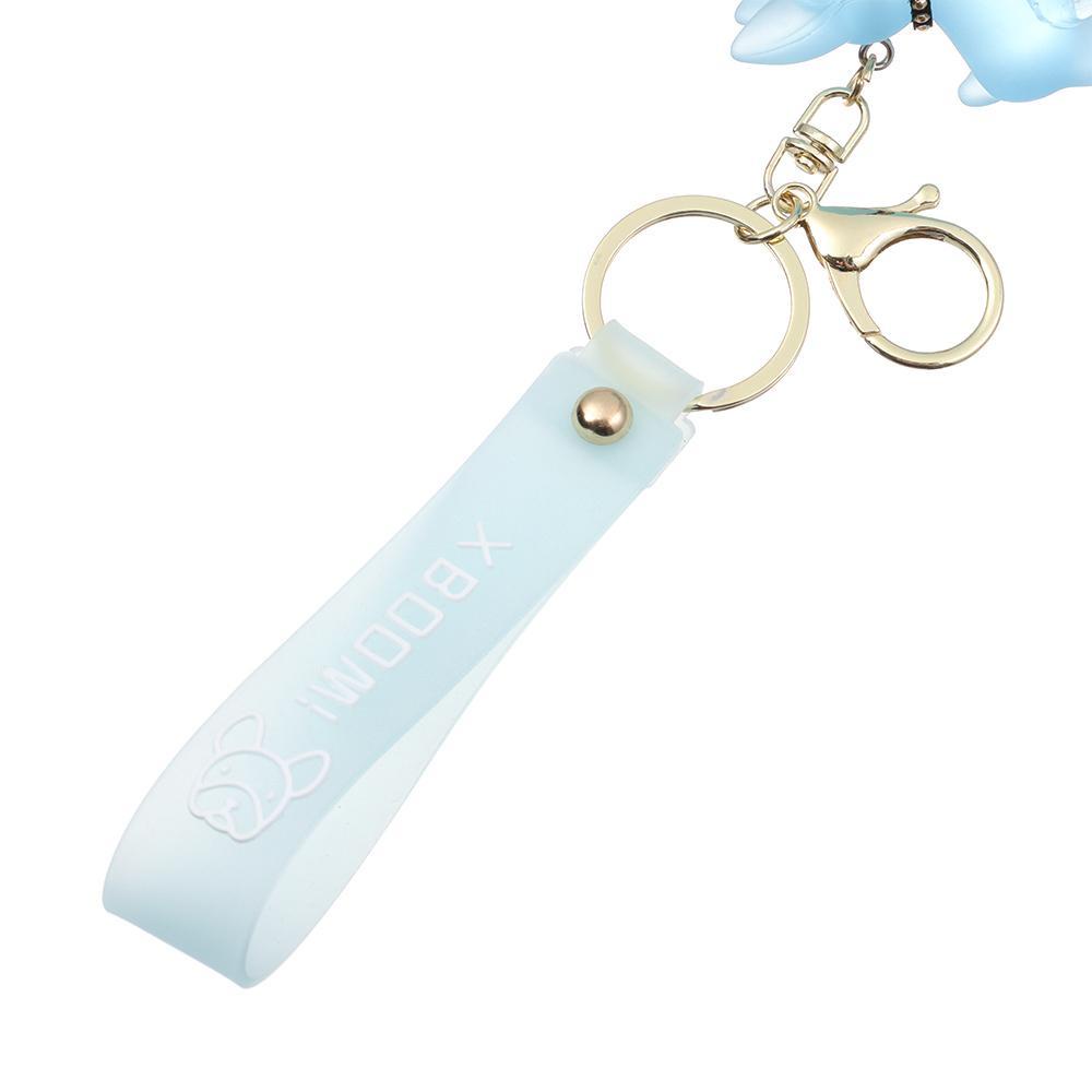 Wonder Kristal Buldog Anjing Gantungan Kunci Lucu Fashion Portable Mobil Key Holder Tahan Air Warna-Warni French Bulldog Pendant