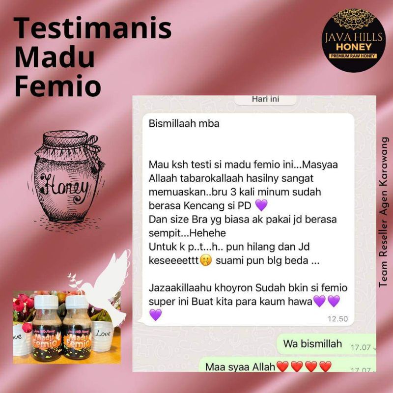 MADU FEMIO / JAVAHILLS HONEY / MADU WANITA