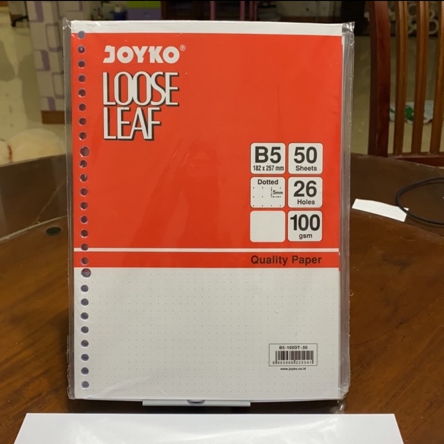 

Kertas Binder Loose Leaf B5 50 Dotted / Dot / Bintik / Titik Joyko
