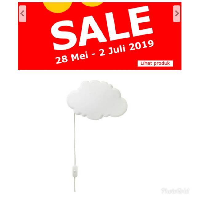 IKEA Dromsyn Lampu Tidur Kamar Anak Motif Awan