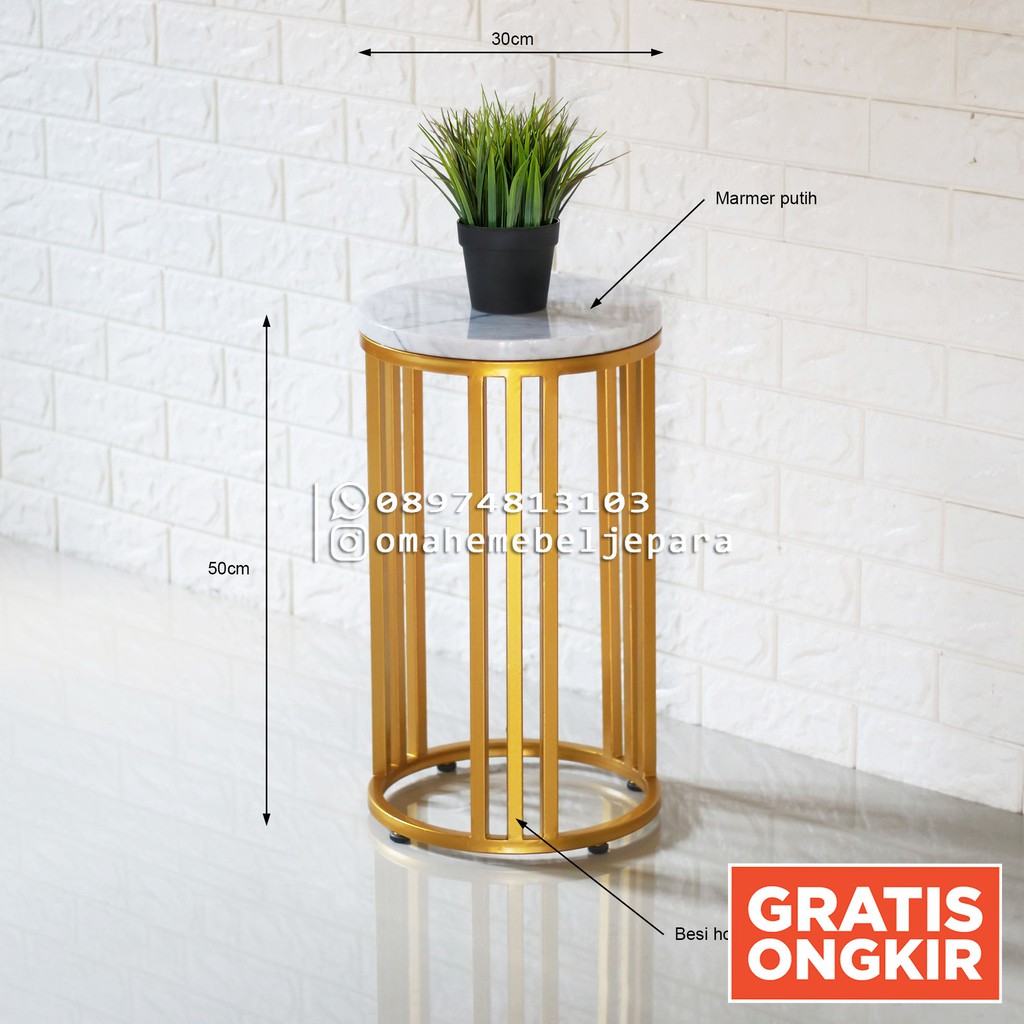 Meja marmer samping sofa meja sofa besi