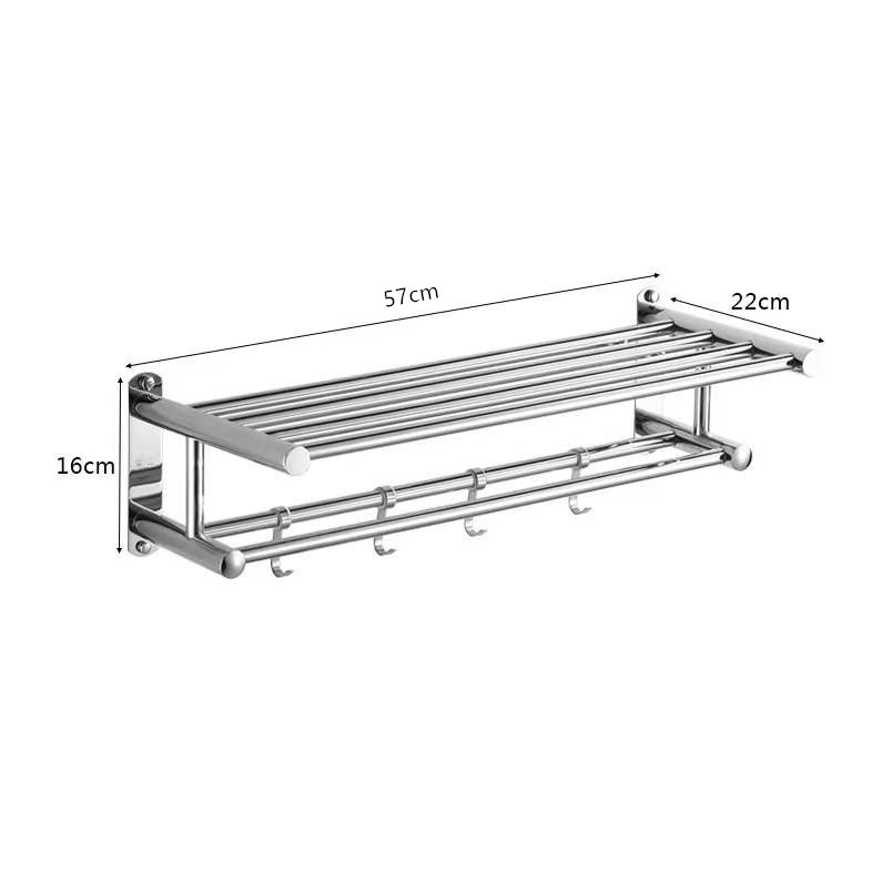 ES Rak Kamar Mandi Dinding Rak Bumbu Dapur Stainless Steel Rak Tempel Gantung Rak Handuk Tempel