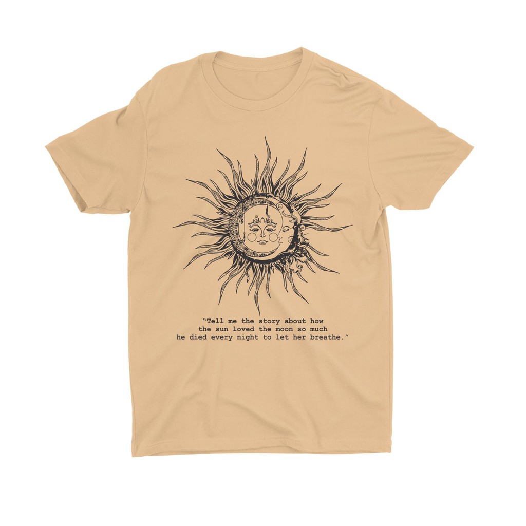 Tshitrallday Kaos Premium Unisex Pria &amp; Wanita bisa Oversize 100% Cotton Combed GRAPHIC SUN MOON STORY