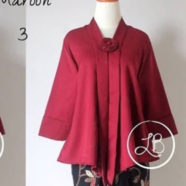 Kebaya Modern Atasan Floy Maroon Dan Pilihan Warna Lain