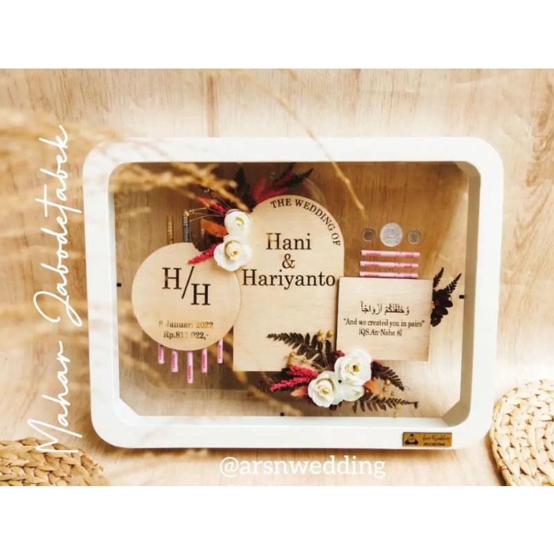 Bingkai Mahar 3D Pigura 3D Frame 3D Simbolis Mahar Uang Mahar Logam Mulia Mahar Pernikahan Box Nikah