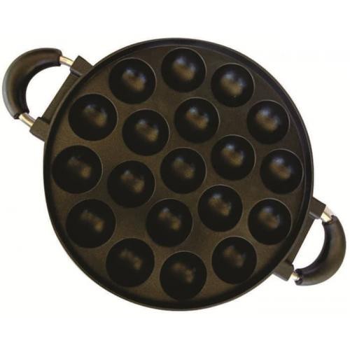 CETAKAN TAKOYAKI 19 LUBANG CEKUNG/eflon Anti Lengket Alat Pembuat Pentol Goreng