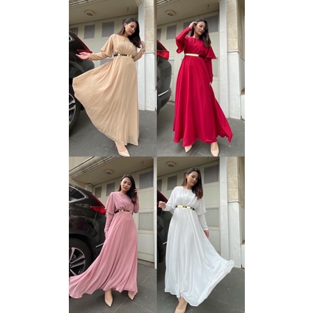 Vanesha Margaretta - 621B#  Gamis busui fashion import (Belt Besi)