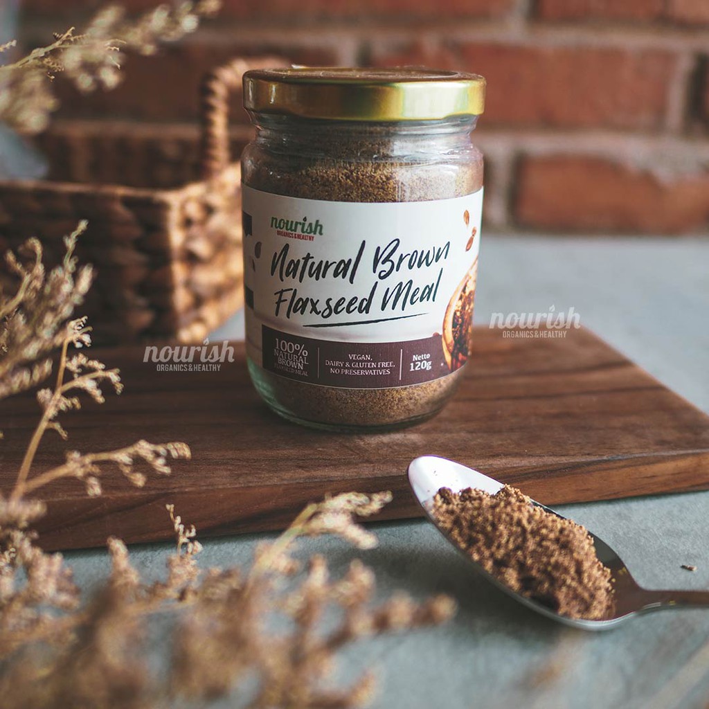 Nourish Indonesia, Natural Brown Flaxseed Meal 120 gr