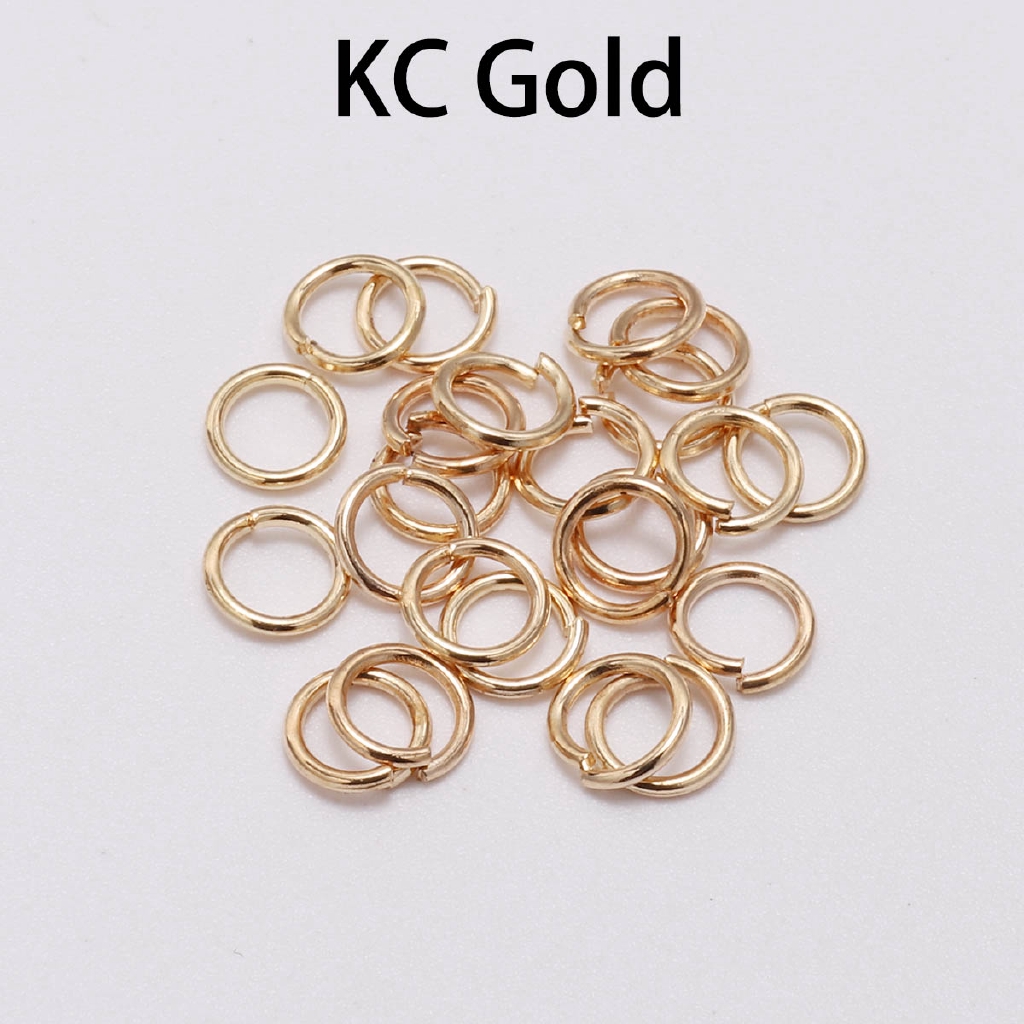 200pcs / Pak Konektor Split Ring Open Jump 3 / 4 / 5 / 6 / 7 / 8 / 10 / 12 / 14 / 16 / 18 / 20mm Warna Silver / Gold / Bronze Untuk Perhiasan Diy