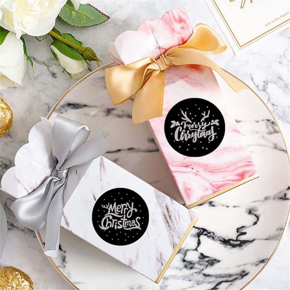R-flower 500pcs/roll Stiker Natal Hadiah Dekorasi Kemasan Amplop Baking Sign Seal Sticker