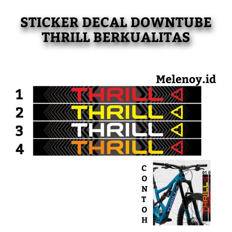 [ PROMO ]  Sticker Decal Downtube THRILL / Sticker Sepeda MTB / Stiker Frame Sepeda Gunung Terbaru