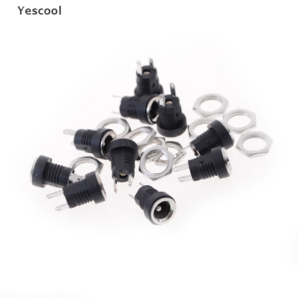 Yescool 10 Pcs Socket Jack Power Supply DC-022B Female 5.5x2.1mm