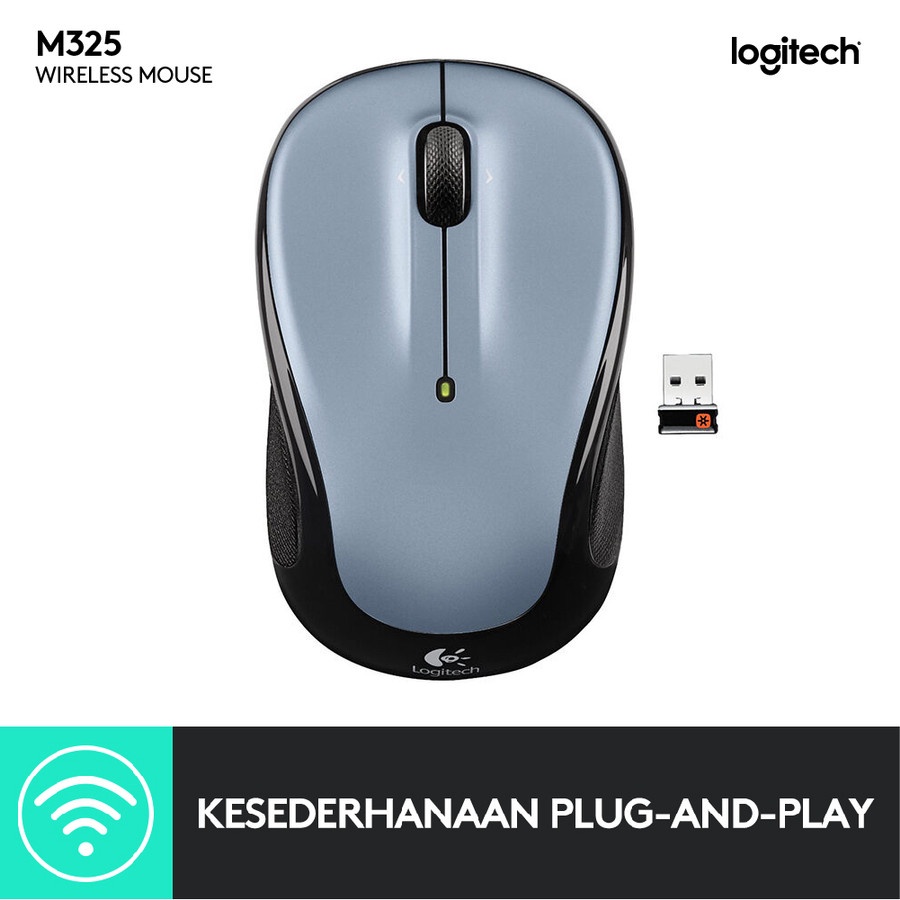 Mouse Wireless Logitech M325 (Silver / Grey) - Original Resmi