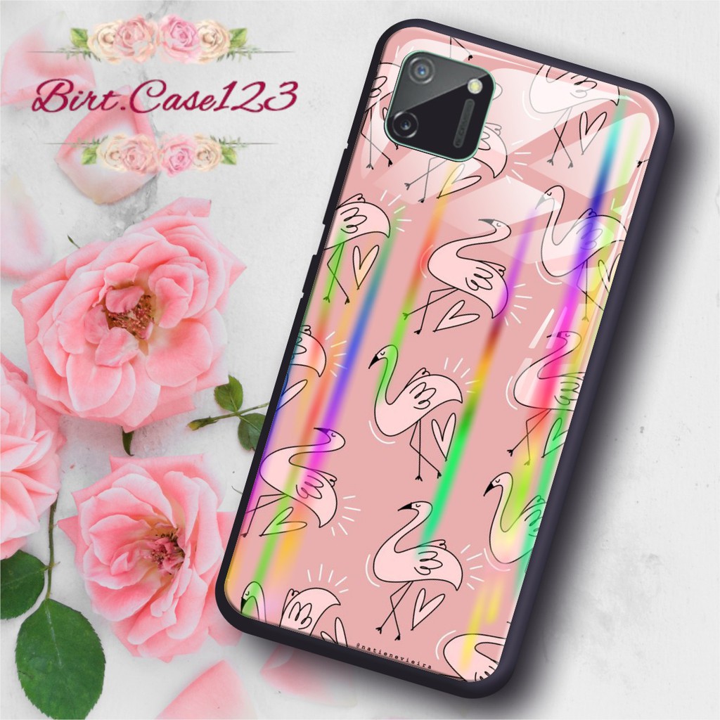 BC Case silikon Gambar FLAMINGO back case glass aurora realme c1 c2 c3 3pro x xt 2 5 5pro 6 6pro etc