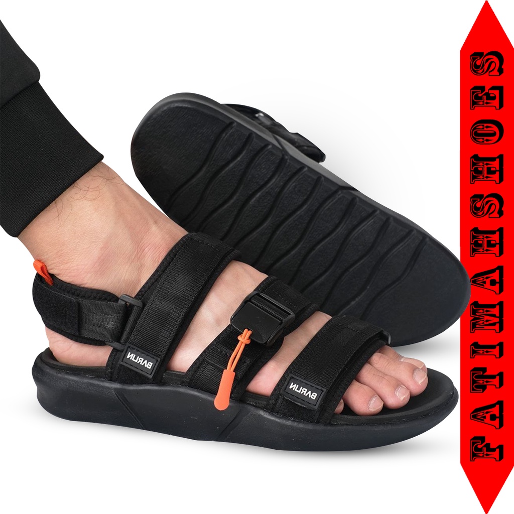 Sandal Traveling Gunung Casual Fashion Pria FATIMAHSHOES Sendal Hitam Pria