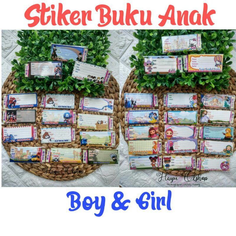 

Stiker Buku Pelajaran Anak (Nama anak, Mapel) isi 7 stiker label buku sekolah