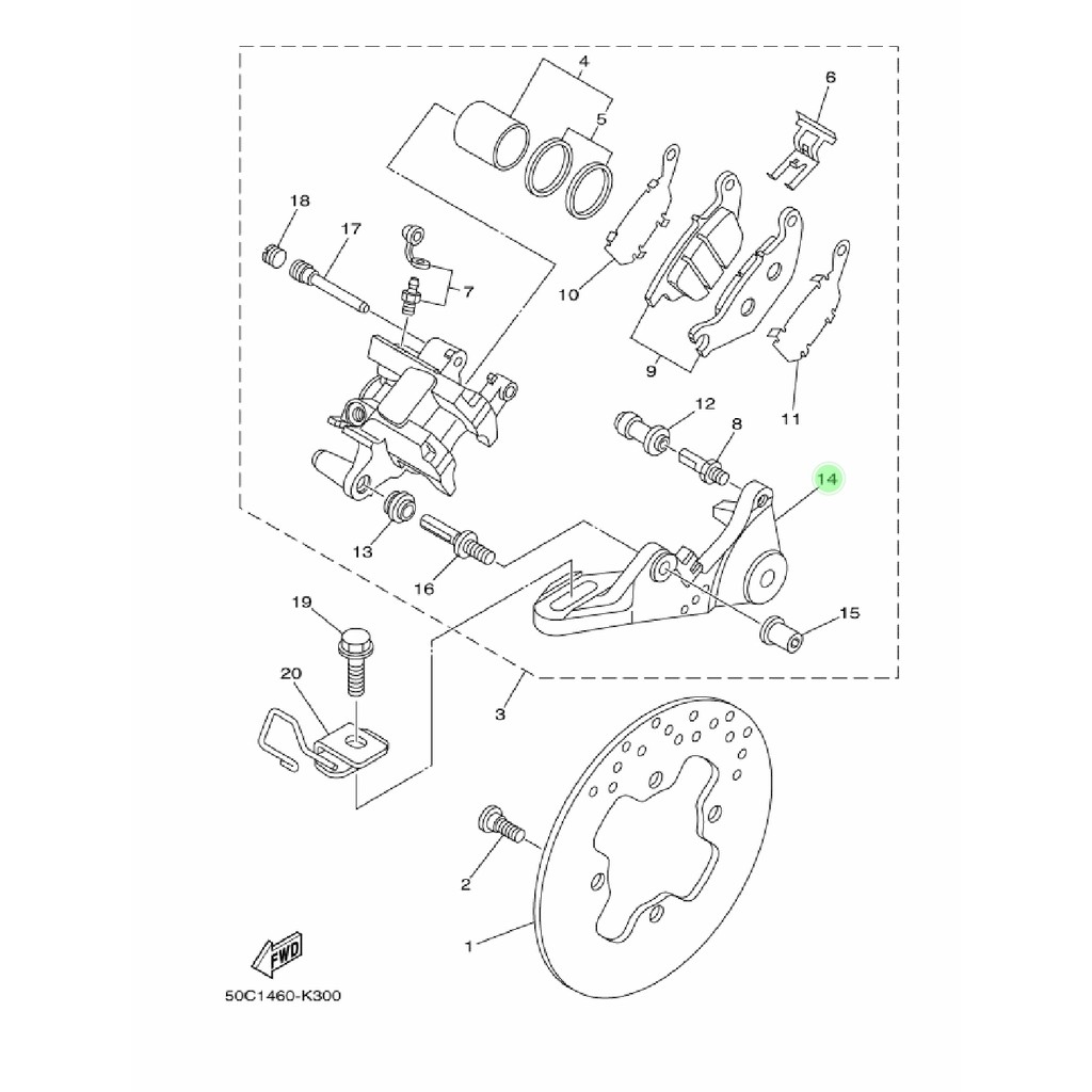 BESI BRACKET BREKET DUDUKAN KALIPER CALIPER BELAKANG JUPITER MX 135 NEW NJMX ORIGINAL YGP 50C-F5921-00