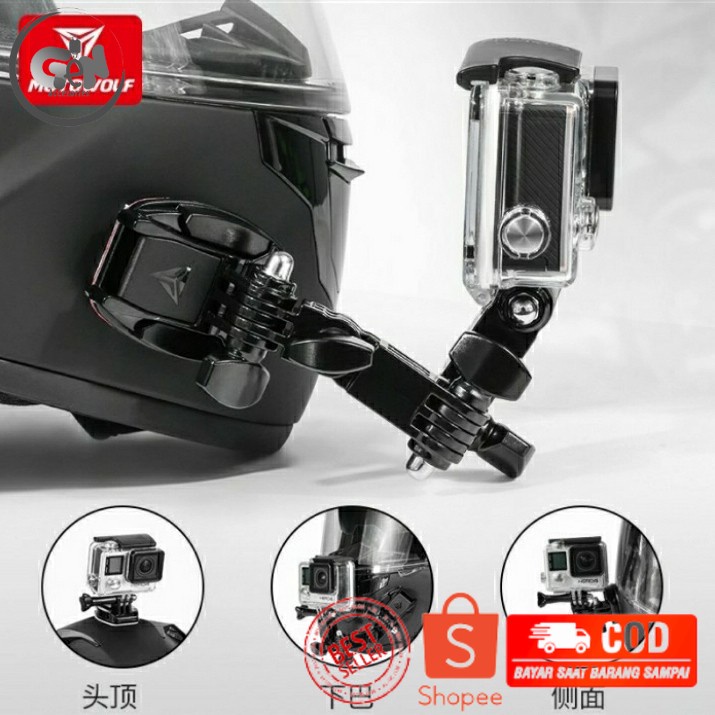 breket bracket holder camera go pro di helm MOTOWOLF