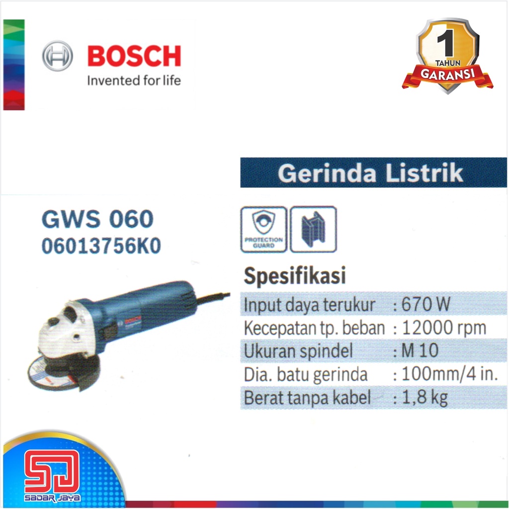 Bosch GWS 060 Mesin Gerinda Angle Grinder Grinda Potong