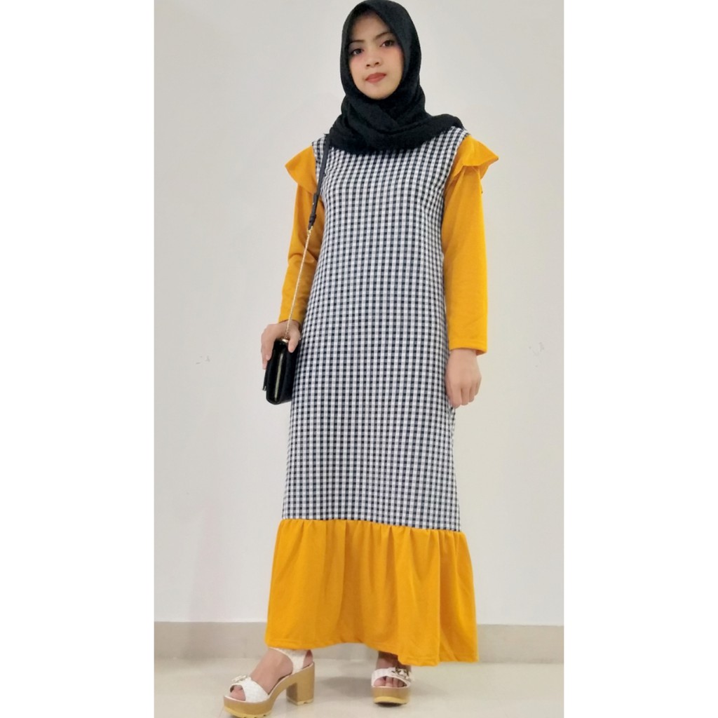 GAMIS RUFFLE KOTAK CARLINA FASHION