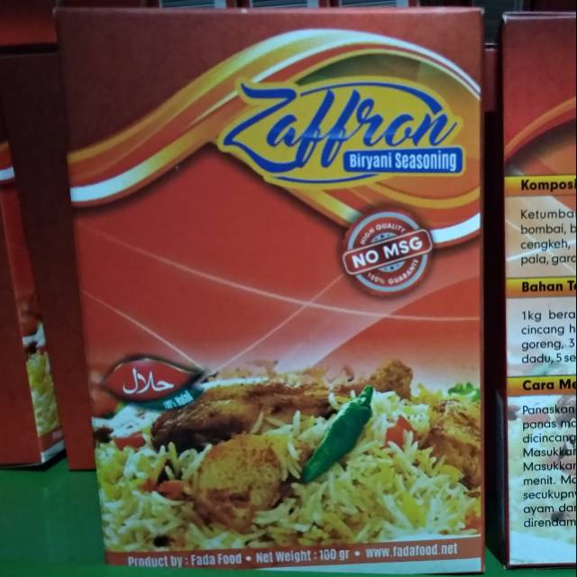 

Zaffron Bumbu Nasi Biryani