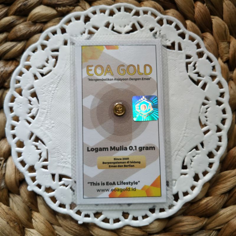 Emas murni ukuran mini EOA GOLD ukuran 0,025 gram - 0,2 gram