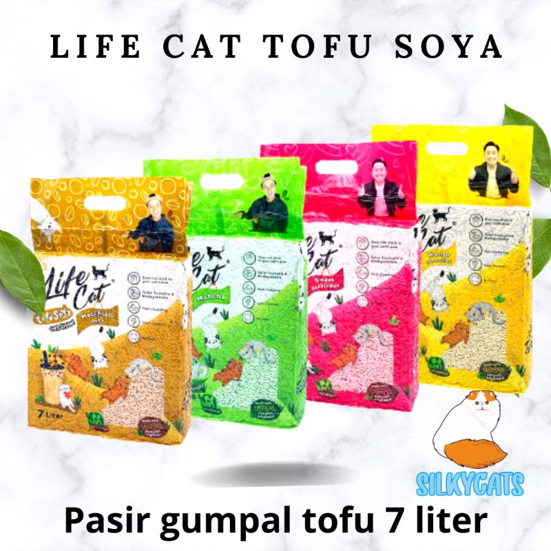 Life cat tofu soya cat litter. pasir gumpal tofu 7L lifecat